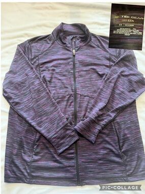 tek gear Purple Space-Dye Full-Zip Bomber Jacket